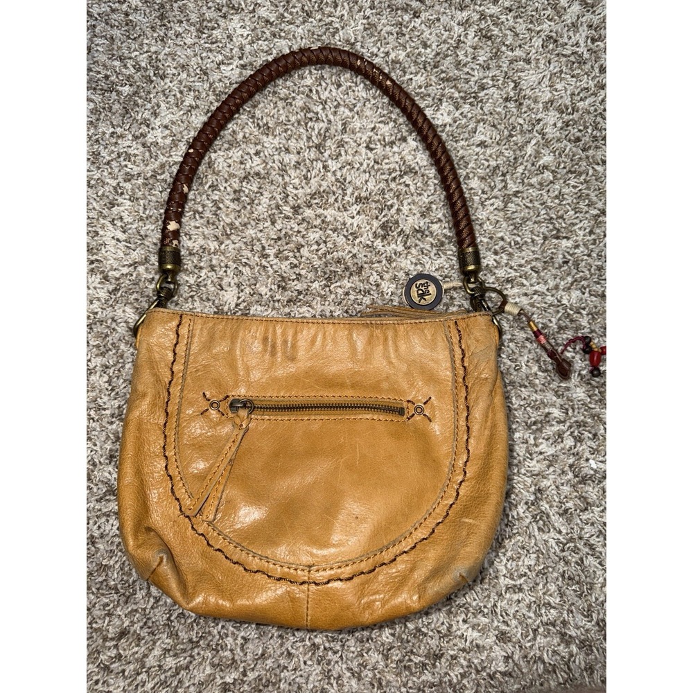 The Sak Boho Genuine Leather Purse Bag -‎ Zipper with Braided Straps SOLID SHAPE